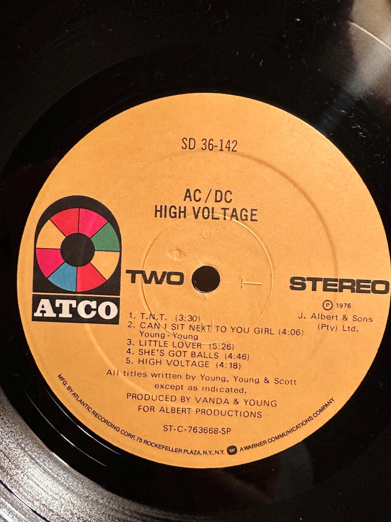 AC/DC , High Voltage, Vinyl Record/album, Atco Records, 1976. SD 36-142 ...