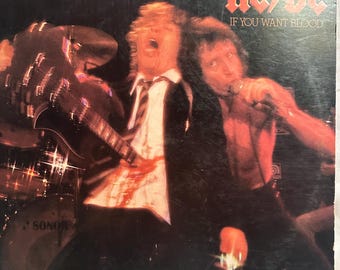 Original AC/DC If You Want Blood You've Got It Vinyl Record LP