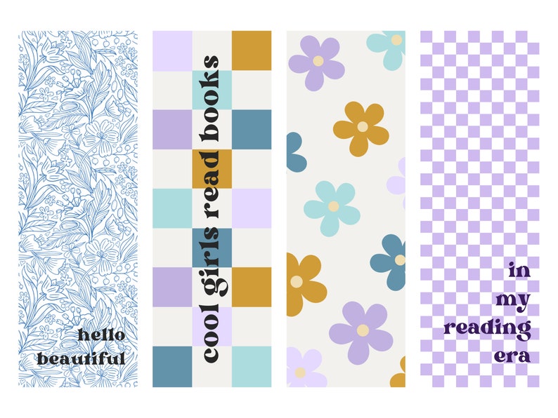 Retro Bookmark Set: 30 Fun Colorful Designs (digital Download) - Etsy