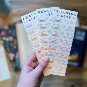Colorful Printable Reading List Bookmark | Reading Tracker Digital Download