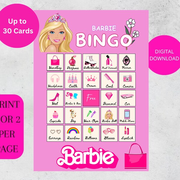 Barbie Birthday Printable Etsy