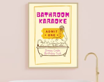 Bathroom Karaoke Print: Funny Bathroom Wall Art (Digital Download)