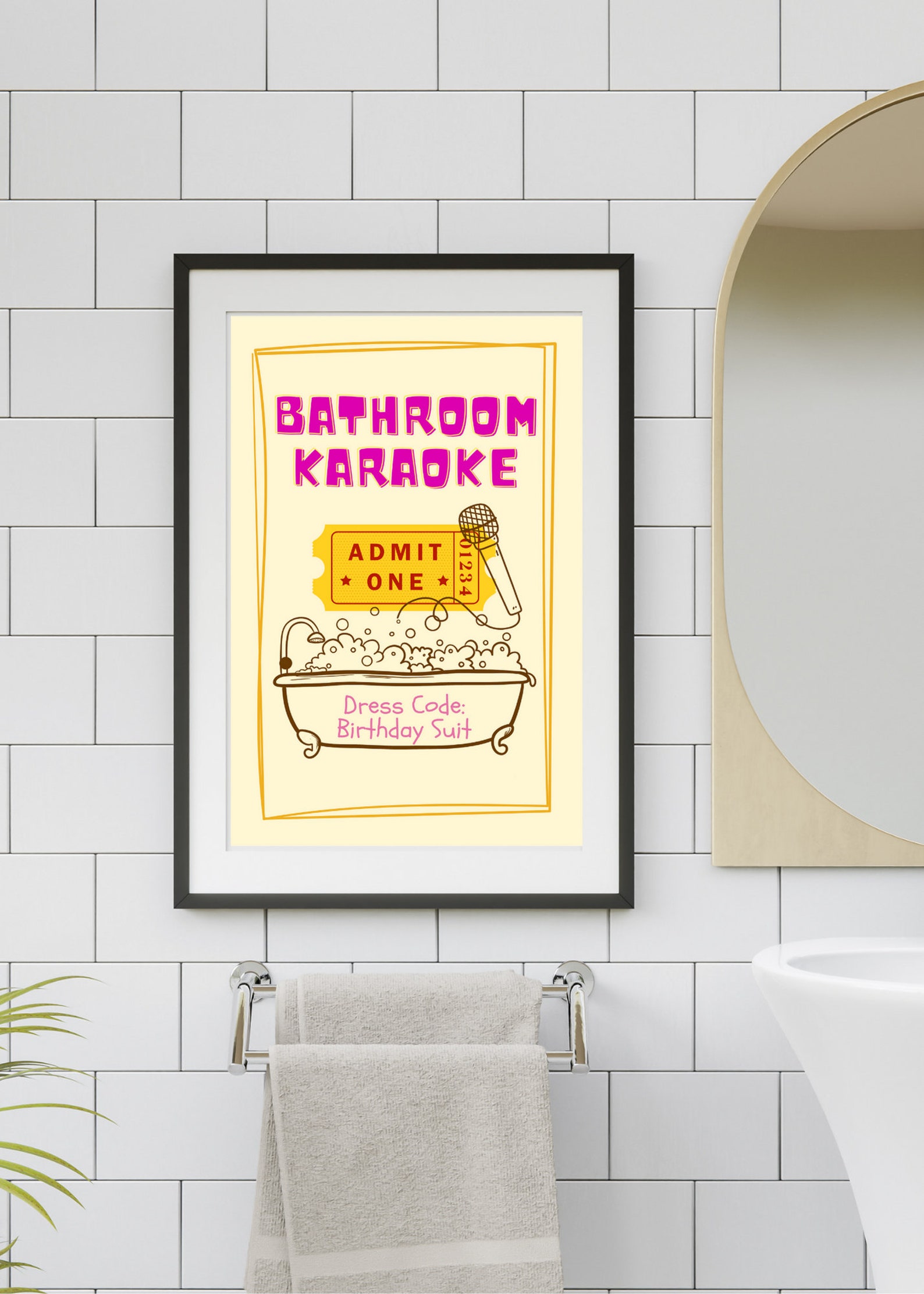 Bathroom Karaoke Admit One | Shower Karaoke: Encouraging Funny Bathroom ...