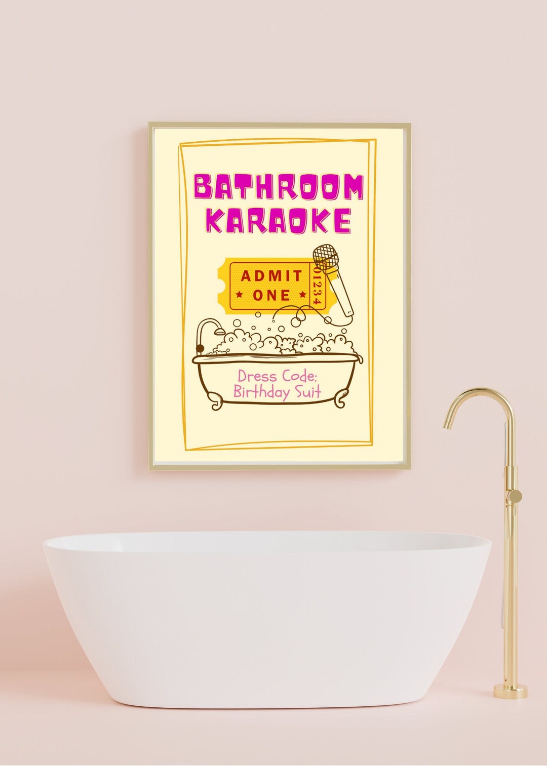 Bathroom Karaoke Admit One | Shower Karaoke: Encouraging Funny Bathroom ...