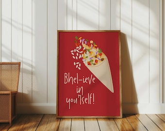 Bhelpuri Pun Print: Indian Street Food Kitchen Decor (Digital Download)
