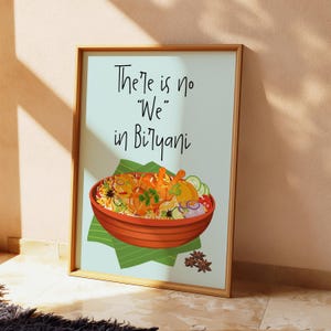 Biryani Print | India Poster | Desi Art | Kitchen Décor | Food Art | Eat Sign | Pop Art | Housewarming | Digital | Cafe | Funny Desi Poster