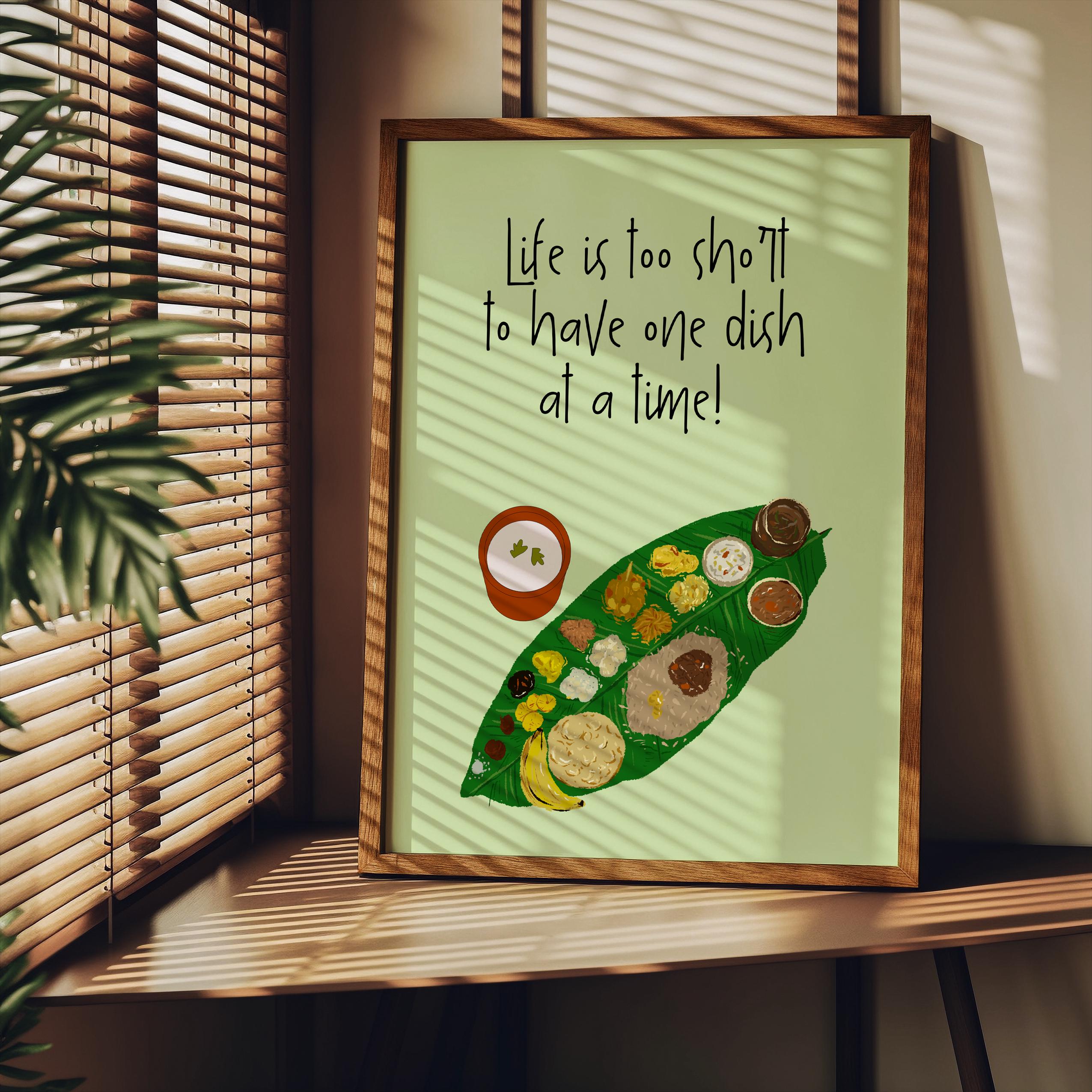 South Indian Meal Digital Art | South Indian Delight | Chennai Food Culture | Onam Sadya | Indian Wall Decor | Cultural Cuisine Digital Art