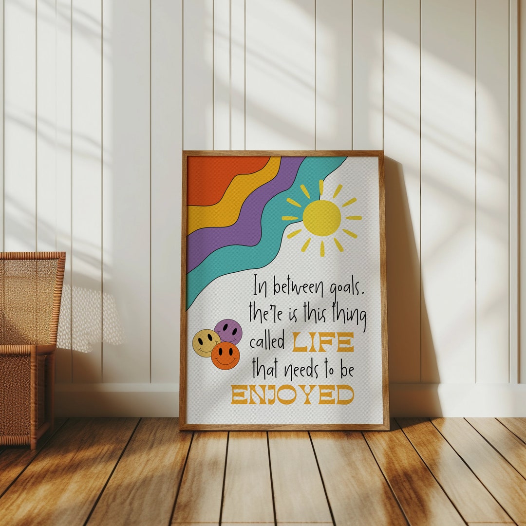 Enjoy Life Poster Motivational Quotes Typography Colorful Wall Art ...