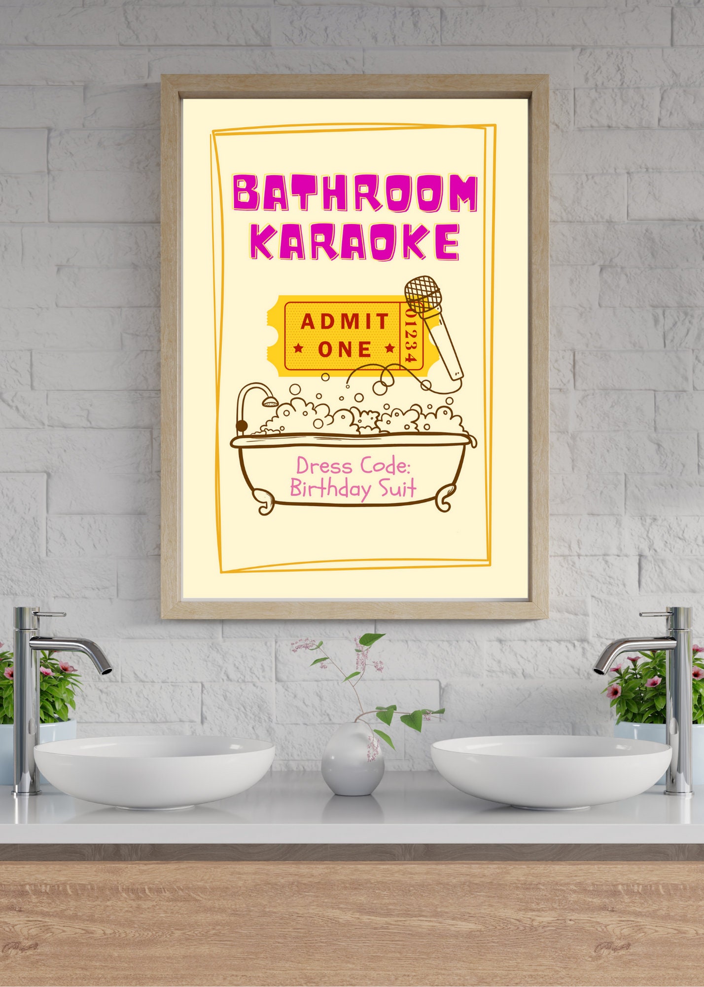 Bathroom Karaoke Admit One | Shower Karaoke: Encouraging Funny Bathroom ...