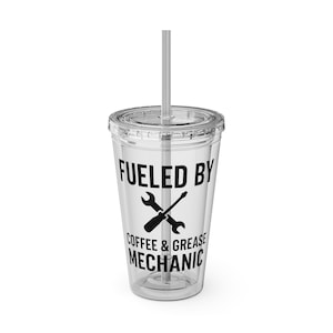 Mechanic Coffee Tumbler – Fuel Your Passion 16oz Travel Mug – Auto Lover Gift – Workshop Drinkware – Funny Garage Coffee Cup