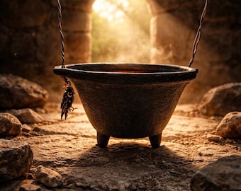 Witch hanging cauldron (aluminum)
