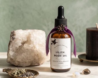 Olio per il corpo rituale di Lilith / Olio della Divina Femminilità / Olio per l'Empowerment / Olio per il Lavoro sull'Ombra / Olio della Dea Lilith / Rituale di Potere Personale