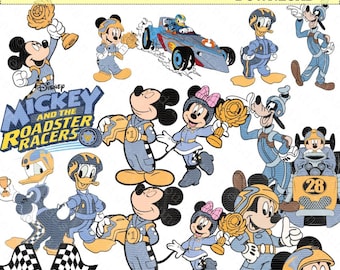 Mickey Roadster Racer SVG PNG, Corrida de Carro Azul (Download Digital)