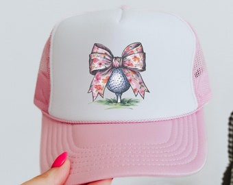 Women Golf Hat For Her Coquette Golf Ball Trucker Hat For Golfer Girl Hat For Golfer Gift For Woman Golf Accessories For Mom Golf Outfit