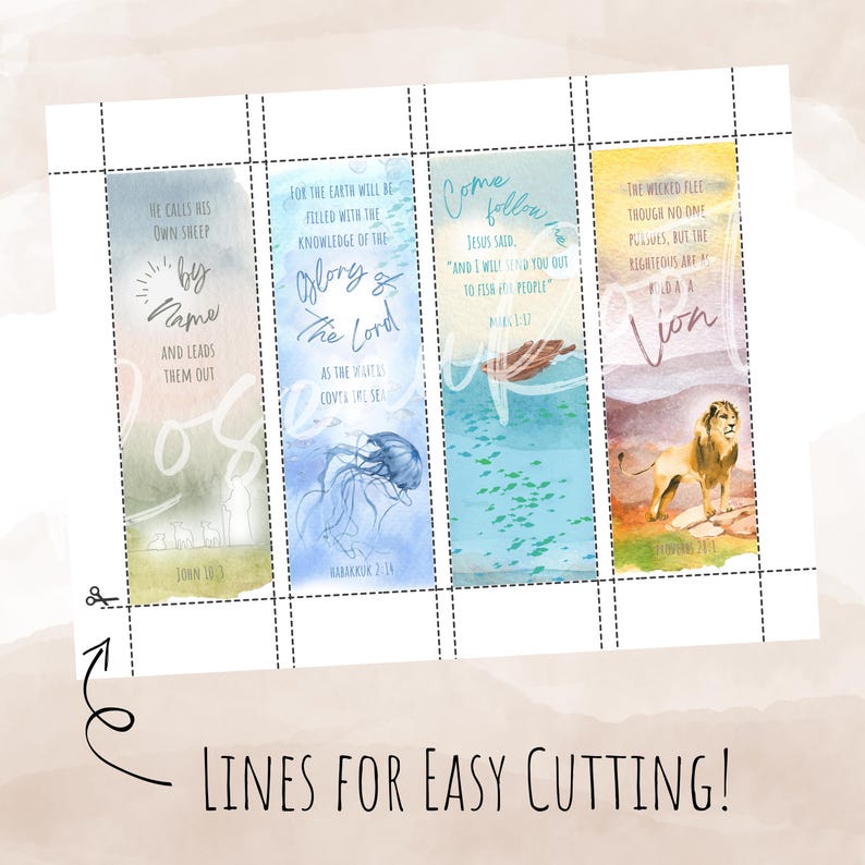 Instant Download Bible Verse Bookmark