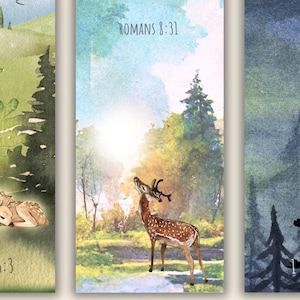 Pode incluir: Um conjunto de 24 marcadores imprim&iacute;veis com ilustra&ccedil;&otilde;es de aquarela de cenas da natureza e vers&iacute;culos b&iacute;blicos inspiradores. Os marcadores s&atilde;o projetados com linhas para um corte f&aacute;cil.