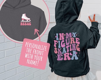 Kids Personalized Figure Skating Hoodie For Figure Skater Custom Name Shirt For Figure Skating Team Apparel For Ice Skater Customized Name