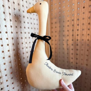 Baby Name Reveal Idea for Girl Hospital Baby Boy Announcement Sign for Newborn Stuffed Animal Personalized Goose Plush with Name Photoshoot