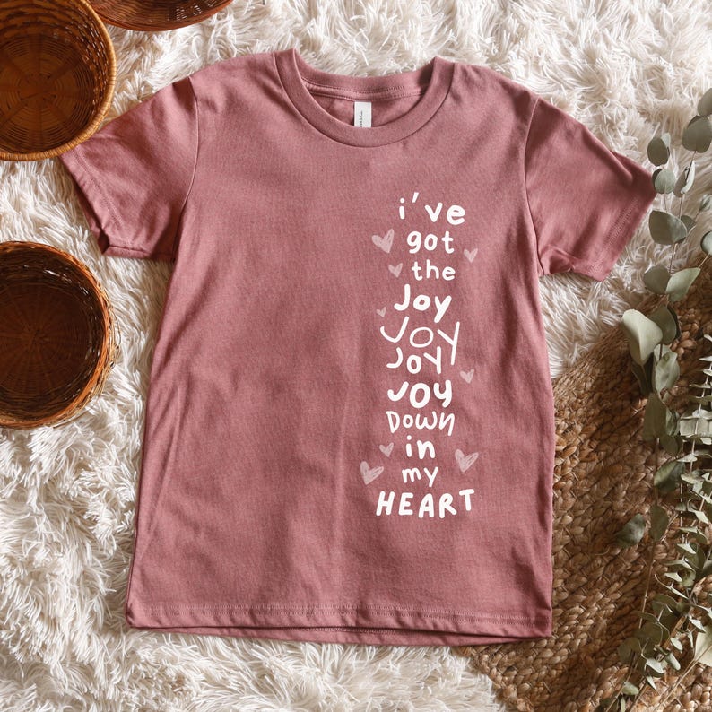 Kid Christian Tee Kids Jesus Shirt Toddler Christian Shirt Child Of God Shirt Kids Christian Shirt I've Got the Joy Down In My Heart Tshirt image 2
