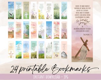 Marcadores de Páscoa para Download com Uso Comercial, Presente de Páscoa Imprimível, Ideia para Cesta de Páscoa, Presente Cristão para Adolescentes na Quaresma para Presentear na Igreja