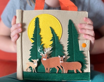 Woodland Busy Book For Kids Quiet Book For Homeschool Nature Study For Children Forest Play Activity For Preschooler Animals Educational Toy