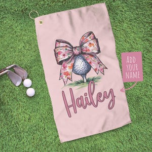 Personalized Golf Towel For Women Customized Golf Towel With Name Golf Gift For Her Golf Accessories For Preppy Golf Mom Gift For Golf Coach