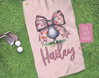 Spersonalizowany ręcznik golfowy dla kobiet Spersonalizowany ręcznik golfowy z imieniem Prezent golfowy dla niej Akcesoria golfowe dla eleganckiej mamy golfisty Prezent dla trenera golfa