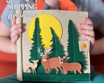 Woodland Busy Book For Kids Quiet Book For Homeschool Nature Study For Children Forest Play Activity For Preschooler Animals Educational Toy
