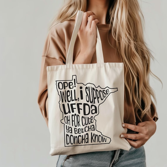 Minnesota Tote Bag Uff Da Gift for Minnesota Mom Travel Bag Women Tote Bag Workout Bag for Minnesota Teen Going To College Gift for MN Girl