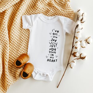 Body cristiano para bebé "Tengo la alegría", camiseta infantil para la escuela dominical, camiseta para recién nacidos, regalo de bautismo para niña de la madrina para niño