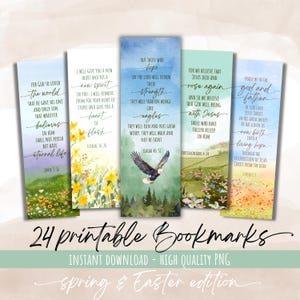 Spring Christian Printable Bookmark Instant Download Easter Basket Stuffer for Adult Bible Verse Bookmark Confirmation Gift Idea Youth Group
