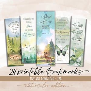 24 Wydrukowalna zakładka do Biblii Natychmiastowe pobieranie zakładki do wersetów biblijnych Drukuj w domu Chrześcijańska zakładka do książki dla nauczyciela szkoły niedzielnej Prezent dla pastora