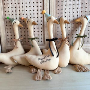 Goose Birthday Decor 1st Birthday Gift for Baby Boy Goose Plushie with Hat Sitting Stuffed Animal Goose Themed Baby Shower Favors for Guests