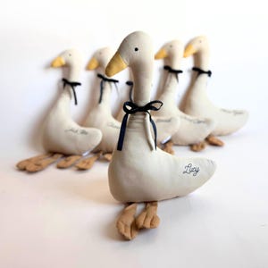 Nordic Plush Goose Toy Personalized Baby Shower Gift Goose Theme Birthday Idea with Custom Name Woldorf Stuffed Animal Montessori Toy Child