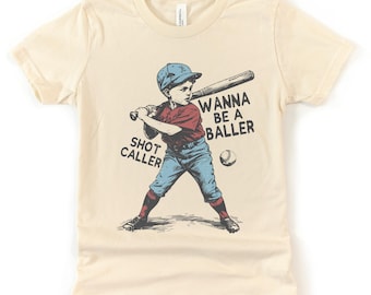 Chemise de baseball enfant pour enfant Chemise pour joueur de baseball T-shirt vintage pour garçon Cadeau de l'équipe de baseball pour joueur de baseball T-shirt enfant rétro pour lui