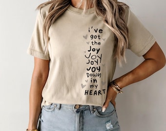 Christelijke merchandise christelijke kleding vrouwen Boho christelijk shirt zondagsschoolliedjes I've Got Joy shirt christendom geloof gebaseerd shirt religie