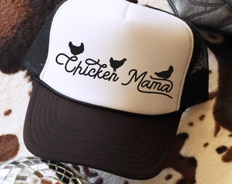 Chicken Mama Hat Trucker Hat for Women Mama Trucker Hat Collection Mom Hat Gift for Farm Girl Trucker Hat for Homesteading Mama Chicken Gift