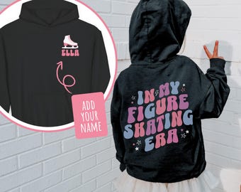 Moletom infantil personalizado para patinação artística, camiseta com nome personalizado para equipe de patinação artística, uniforme para patinador no gelo.
