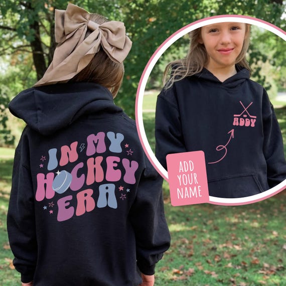 Personalized Girl In My Hockey Era Sweatshirt For Hockey Girl Shirt With Custom Name Shirt For Child Hockey Sweater For Girl Hockey Player