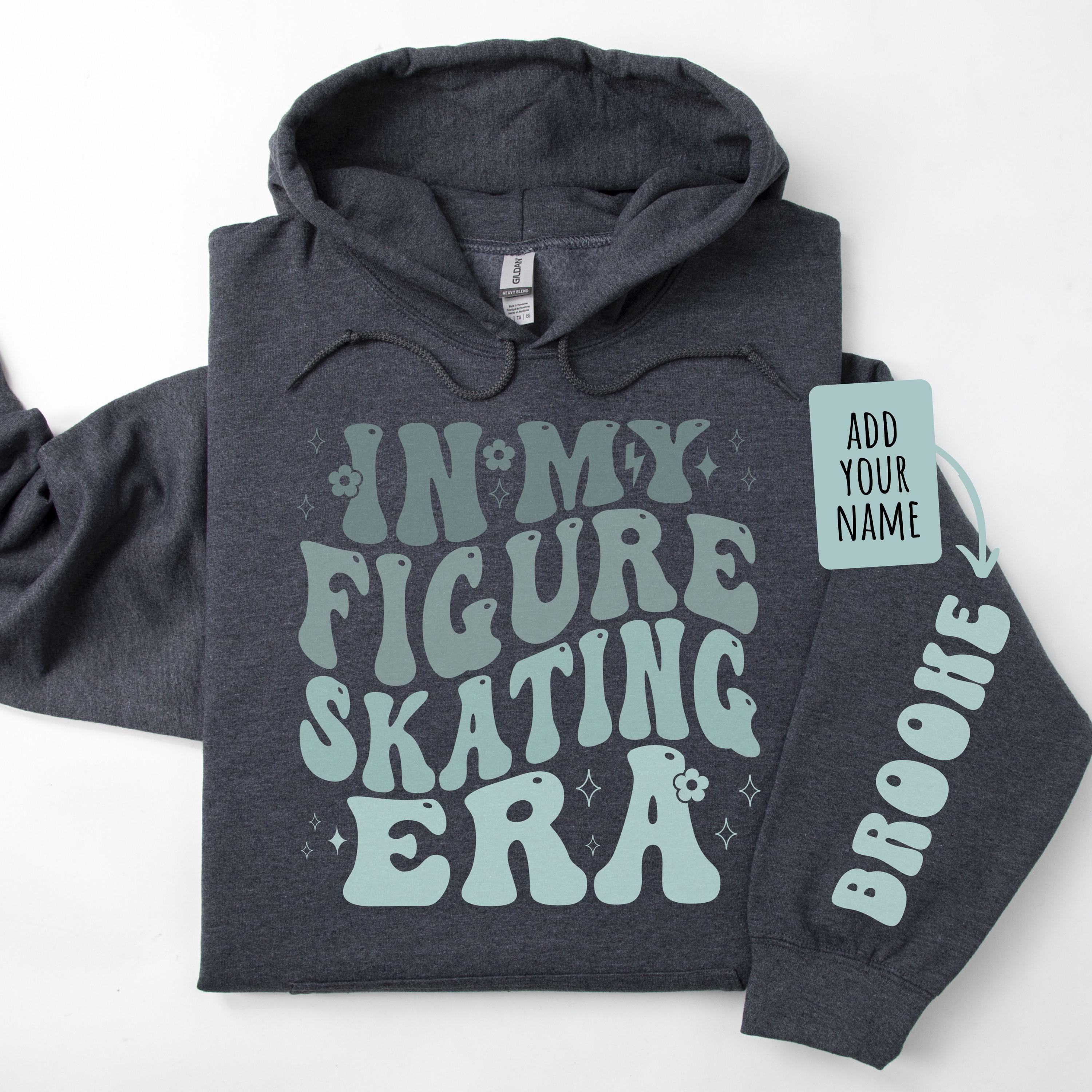 Personalized Figure Skating Sweatshirt with Name On Sleeve Hoodie For Women Figure Skater Gift For Figure Skating Team Shirt For Ice Skater