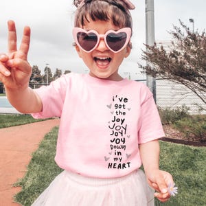 Kid Christian Tee Kids Jesus Shirt Toddler Christian Shirt Child Of God Shirt Kids Christian Shirt I've Got the Joy Down In My Heart Tshirt image 1