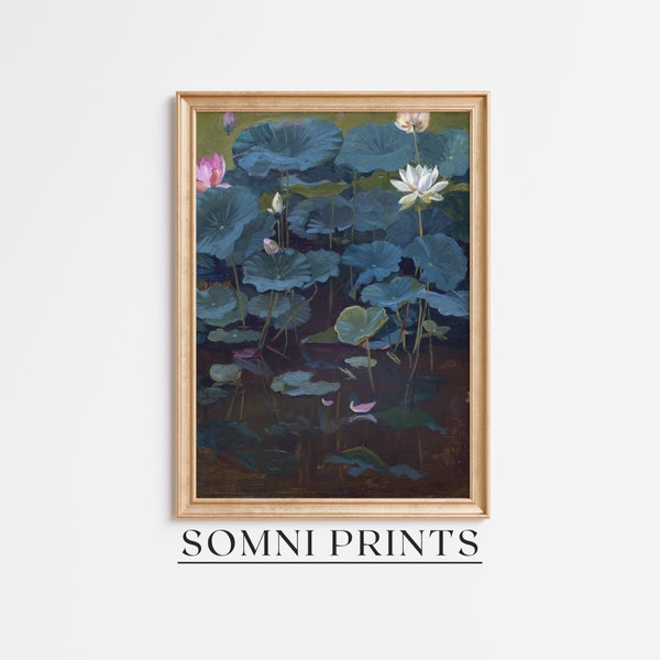 Water Lilies Print • Serene Lake Decor • Botanical Wall Art • Nature Inspired Home • Calming Water Painting • Somni 3-13