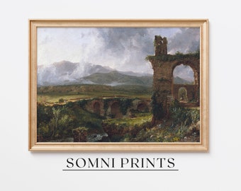 Pastoral Ruins Art Print • Landscape Painting • Historical Countryside Wall Art • Ancient Archway Canvas • Somni 2-36