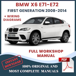 BMW X6 E71-72 3.0-4.4L Petrol 2008-2014 Workshop Wiring Car Repair Manual Auto Service DIY Guide & Maintenance Instant Download English PDF