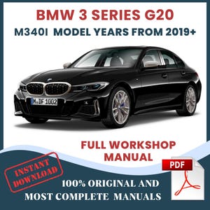 BMW 3 M340i Seventh Gen G20 Model 2019+, Car Repair Manual and Auto Service Workshop DIY Guide & Maintenance, Instant Download English PDF