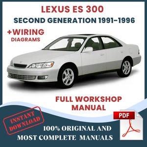 Lexus ES300 Second Gen Year 1991-1996 Car Repair Manual Wiring Diagrams and Auto Service Workshop DIY Guide Maintenance Instant Download PDF