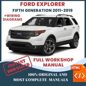 Ford Explorer Fifth Generation 2011-2019 Workshop +Wiring Car Repair Manual Workshop Auto Service DIY Guide & Maintenance Instant Download