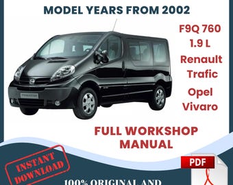 Opel Vivaro Nissan Primastar X83 Renault Trafic Model Year 2002+ Car Repair Manual and Auto Service Workshop DIY Guide, Instant Download PDF
