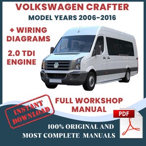 Volkswagen Crafter 2006-2016 Car Repair Manual: Workshop Wiring DIY Guide & Maintenance, Instant Download PDF