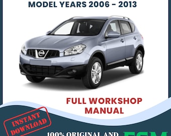 Nissan Qashqai J10 Model Years 2006-2013 ESM Workshop Service Repair Manual English Download DIY Guide & Maintenance PDF Jan 2007 Edition